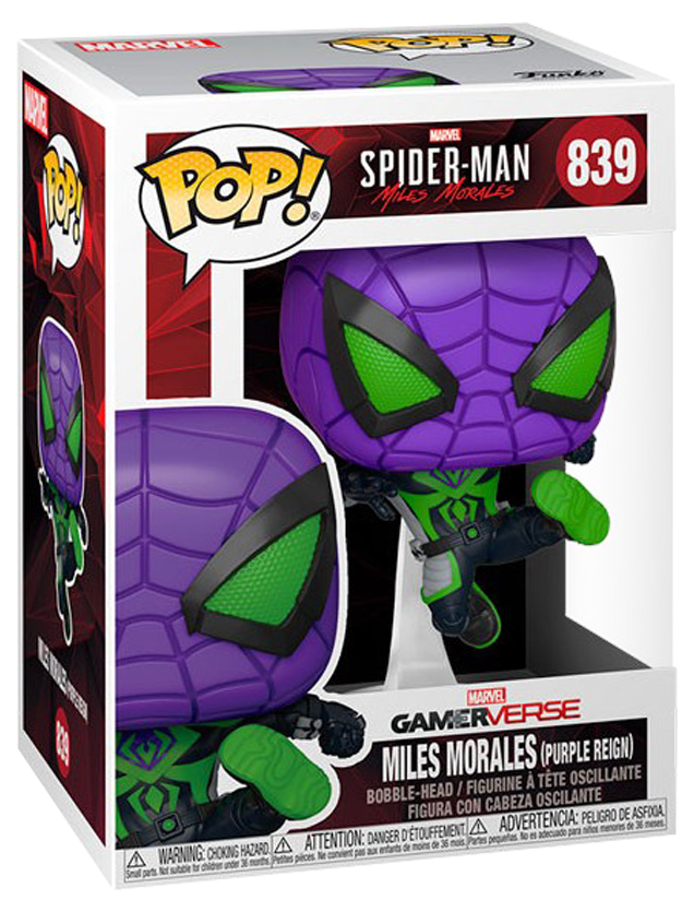 Funko Pop Marvel Spider Man 839 Miles Morales Purple Reign New
