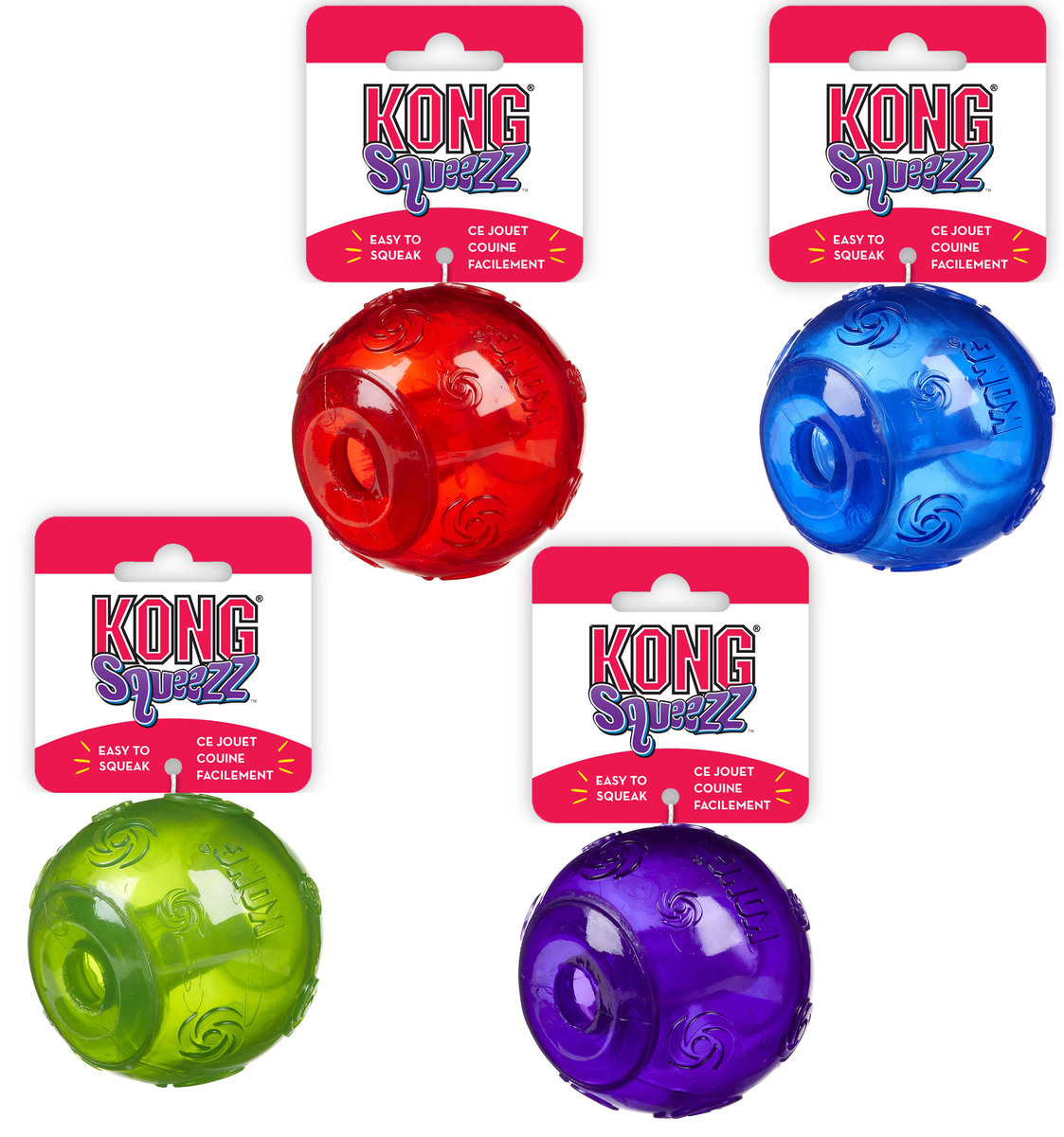 Kong Squeezz Ball Squeak Toy for Dogs - Three Sizes