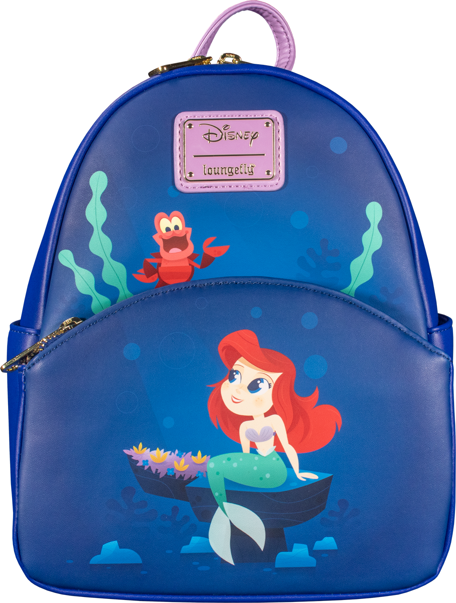 Repair! Loungefly Little Mermaid Backpack Black HTF Disney Ariel Nautical  Read