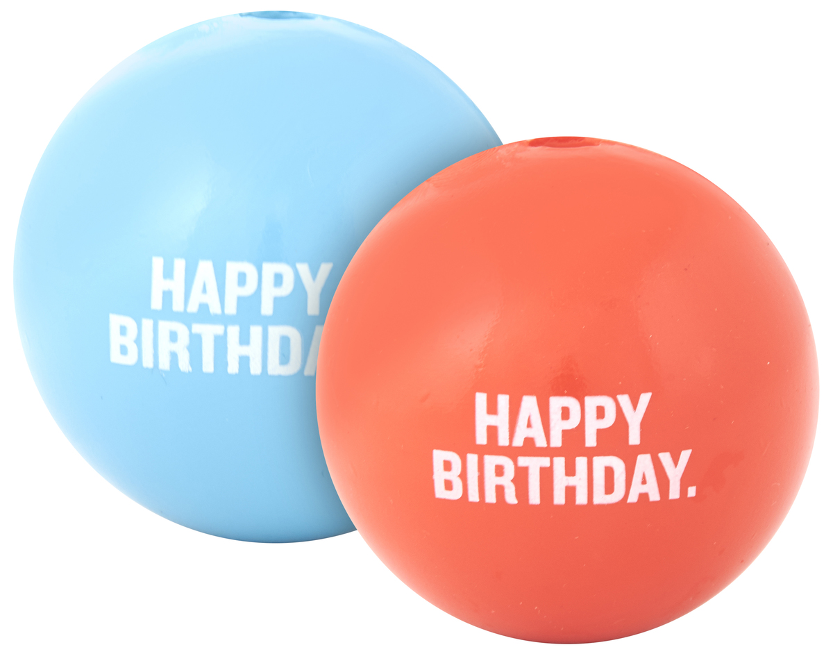 Planet Dog Orbee Tuff Happy Birthday Ball - Blue Or Coral Dog Toy