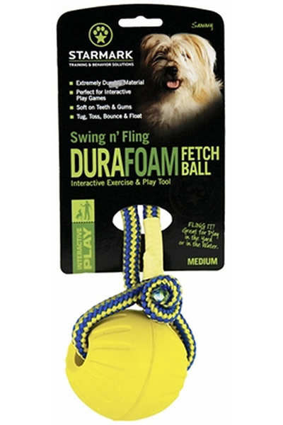 Starmark Swing and Fling Durable Durafoam Fetch Soft Ball in Two Sizes