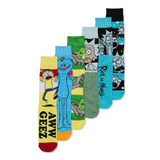 Cartoon Network Rick And Morty Crew Socks (6 Pair) - New