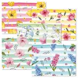 Floral Blossom Note Cards With Envelopes - Set Of 10, 5 Assorted Designs, Blank Inside - New, Sealed