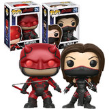 Funko POP! Marvel Daredevil #214 Daredevil + #215 Elektra Bundle - New, Mint Condition