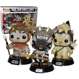 Funko POP! Star Wars Teebo, Chief Chirpa & Logray - Ewoks Exclusive Edition 3 Pack, New, Mint