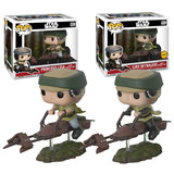 Funko POP! Star Wars #228 Princess Leia & #229 Limited Edition Chase Luke Skywalker - Speeder Bike Bundle - New, Mint Condition