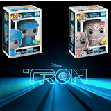 Funko POP! Movies Disney TRON Bundle #489 TRON & #490 Sark (Glows In The Dark) - New, Mint Condition