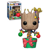 Funko POP! Marvel Holiday Guardians Of The Galaxy #399 Groot (With Lights & Ornaments) - New, Mint Condition