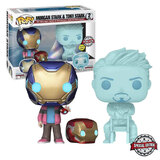 Funko POP! Avengers Endgame #54327 Two Pack Morgan And Hologram Tony Stark With Helmet  - New, Mint Condition