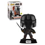 Funko POP! Star Wars The Mandalorian #491 The Mandalorian With Dark Saber (Chrome) - New, Mint Condition