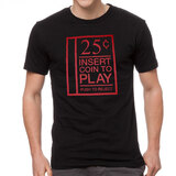 "Insert Coin To Play" Arcade Gaming Coin Slot Cotton T-Shirt - 3XL New, With Tags