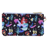 Loungefly Disney The Little Mermaid 35th Anniversary Life Is The Bubbles All-Over Print Nylon Zipper Pouch Wristlet Wallet - New, With Tags