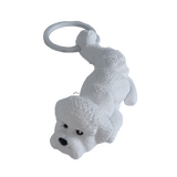 Supportive Solutions 3D Printed Bichon Frise Flexi Bag Charm Keychain - One Size - New, Handmade