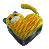 Supportive Solutions 3D Printed Knitted Heart/Kitten Decorative Box - One Size - New, Handmade