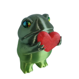 Supportive Solutions 3D Printed Valentine's Froggy Figurine - One Size - New, Handmade