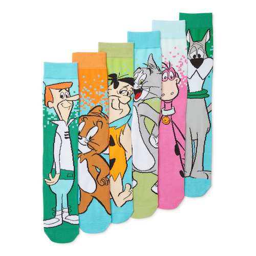 Hanna-Barbera Themed Crew Socks (6 Pair) - New