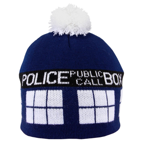 Elope Doctor Who TARDIS Pom Pom Beanie - New With Tags