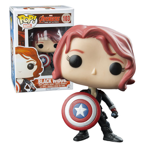 Funko POP! Marvel Avengers Age Of Ultron #103 Black Widow (Shield) - New, Mint Condition