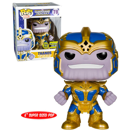 Funko POP! Marvel #78 Glows In The Dark EXCLUSIVE Thanos Guardians Of The Galaxy 6" Super Size New Mint