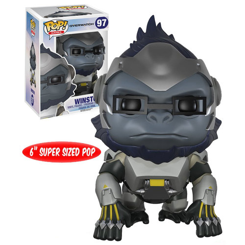 Funko POP! Games Overwatch #97 Winston - 6" Super Sized Pop - New, Mint Condition