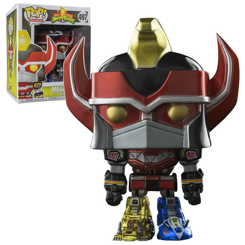 Funko POP! Television Mighty Morphin Power Rangers #497 Megazord (Metallic) 6" Super Sized - New, Mint Condition