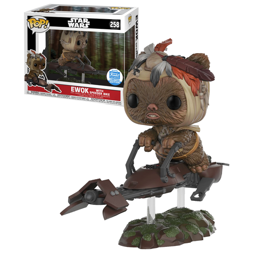 Funko POP! Deluxe Star Wars #258 Ewok With Speeder Bike - Funko Shop Limited Edition - New, Mint Condition