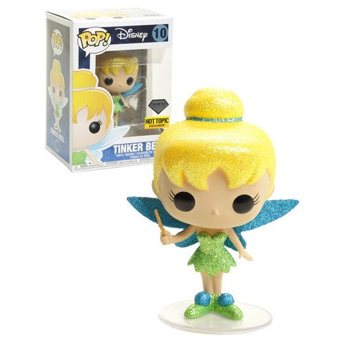 Funko POP! Disney #10 Tinker Bell (Glitter) - Diamond Collection - Hot Topic Exclusive Import - New, Mint Condition