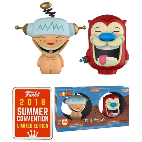 Funko Dorbz 2 Pack Ren + Stimpy (Happy Happy Joy Joy) - Funko 2018 San Diego Comic Con (SDCC) Limited Edition - New, Mint Condition