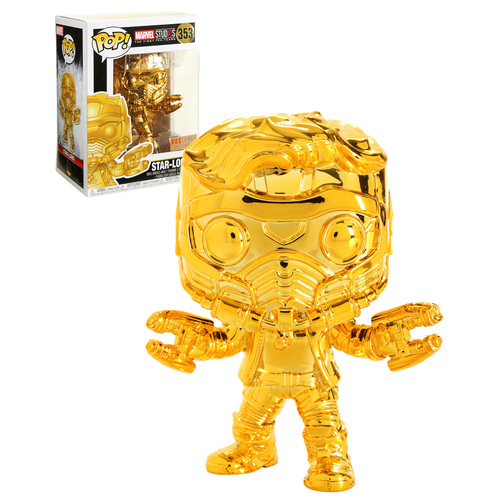 Funko POP! Marvel Studios The First Ten Years #353 Star-Lord (Gold Chrome) - Boxlunch Exclusive Import - New, Mint Condition