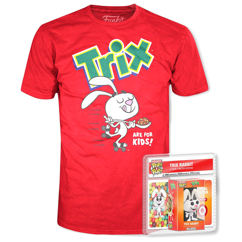 Funko POP! Tees Trix T-Shirt + Pocket Pop! Trix Rabbit Bundle For Kids - Limited Edition - New, Mint Condition [Size: Large] [Fandom: Ad Icons]
