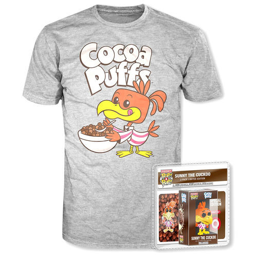 Funko POP! Tees Cocoa Puffs T-Shirt + Pocket Pop! Sunny The Cuckoo Bundle - Limited Edition - New, Mint Condition [Size: Small] [Fandom: Ad Icons]