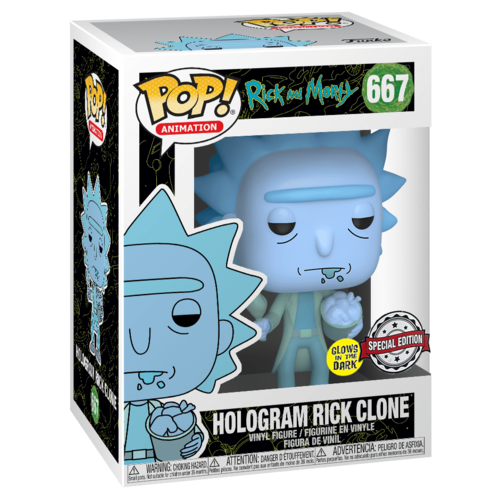 Funko Pop! Animation Rick And Morty #667 Hologram Rick Clone (Chicken) POP! Vinyl - New, Mint Condition