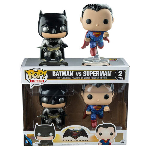 Funko POP! Heroes Batman vs Superman 2 Pack (Metallic) - New, Mint Condition