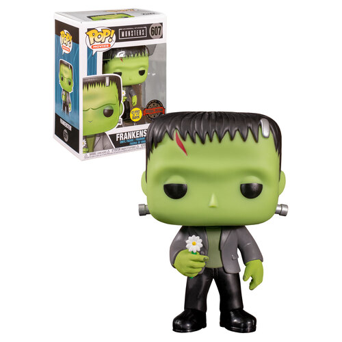 Funko POP! Movies Universal Studios Monsters #607 Frankenstein (With Flower - Glows In The Dark) - New, Mint Condition