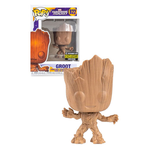 Funko POP! Marvel #622 Groot (Wood Deco) - Limited Entertainment Earth Exclusive - New, Mint Condition