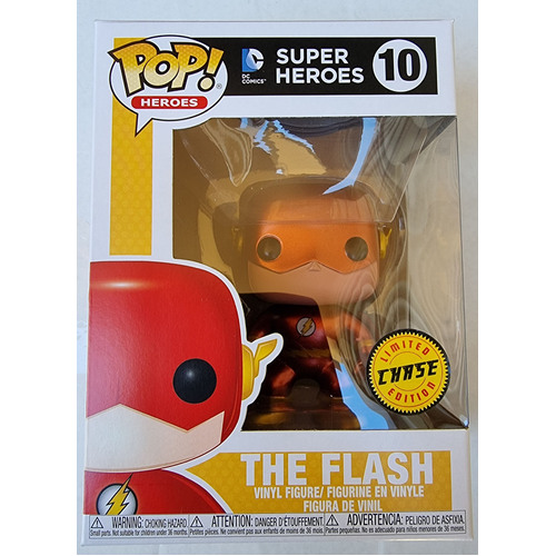 Funko POP! Heroes - DC Super Heroes #10 The Flash (Metallic) - Limited Chase Edition - New, Mint Condition