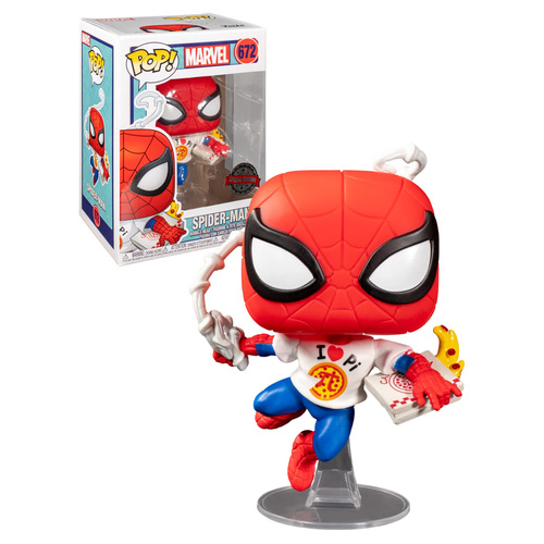 Funko POP! Marvel Spider-Man #672 Spider-Man (Pi Shirt & Pizza) - New, Mint  Condition