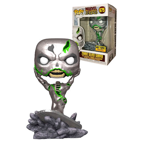 Funko POP! Marvel Zombies #675 Zombie Silver Surfer - Limited Hot Topic Exclusive - New, Mint Condition