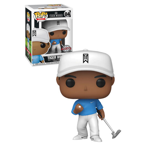 Funko POP! Golf #04 Tiger Woods (Blue Shirt) - New, Mint Condition