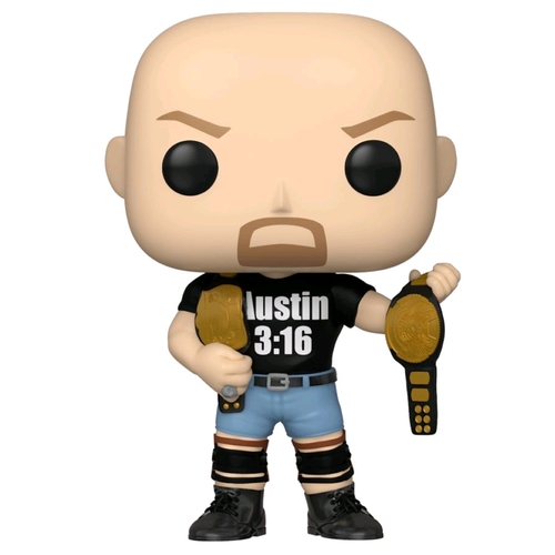 Funko POP! WWE #54710 SC Steve Austin 3:16 shirt w/2Belts Pop! RS  - New, Mint Condition