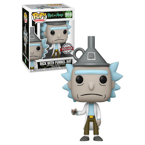 Funko POP! Animation Rick & Morty #959 Rick With Funnel Hat  - New, Mint Condition