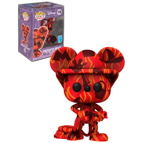 Funko POP! Disney Art Series #19 Mickey Mouse (Firefighter) With Hard POP! Protector - New, Mint Condition