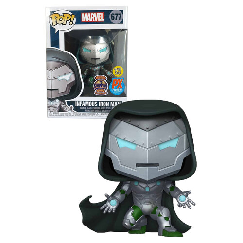 Funko POP! Marvel #677 Infamous Iron Man (Glows In The Dark) - Limited PX Previews Exclusive - New, Mint Condition