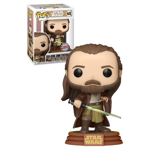 Funko POP! Star Wars #422 Across The Galaxy - Qui-Gon Jinn   - New, Mint Condition