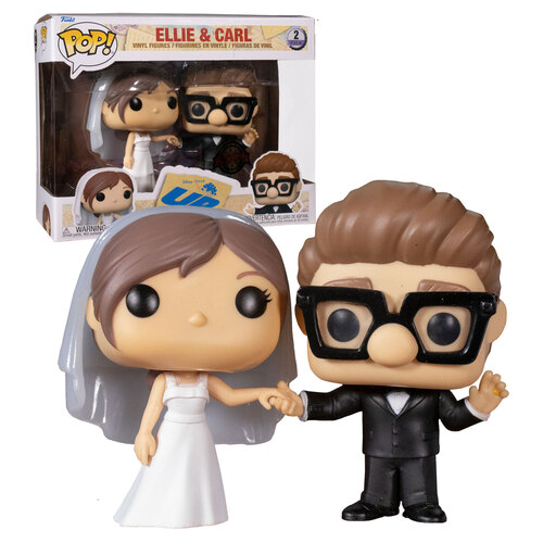 Funko POP! Disney Up #58860 Two Pack Ellie And Carl (Wedding) - New, Mint Condition