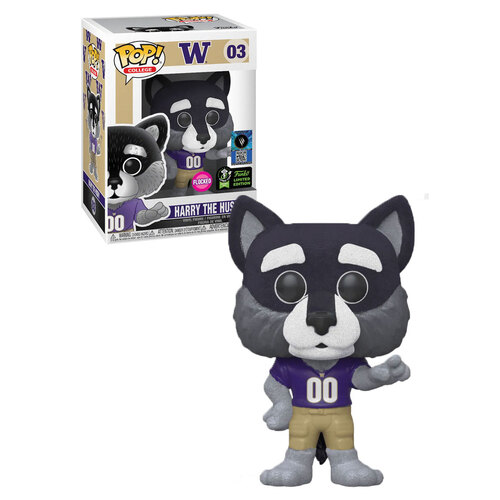 Funko POP! College University Of Washington #03 Harry The Husky (Flocked) - Limited ECCC 2020 Exclusive - New