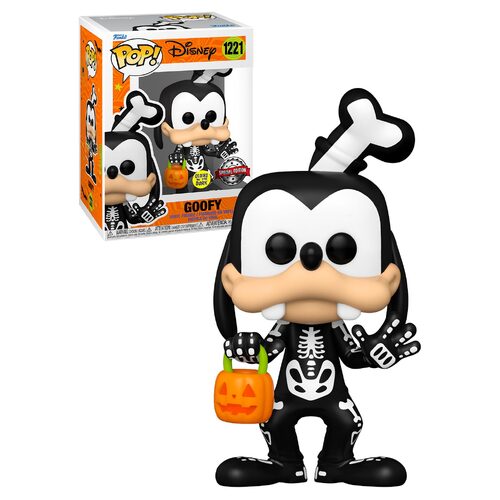 Funko POP! Disney Halloween #1221 Goofy Skeleton (Glows In The Dark) - New, Mint Condition