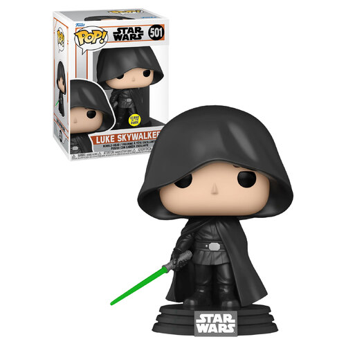 Funko POP! Star Wars The Mandalorian #501 Luke Skywalker (Hooded - Glows In The Dark) - New, Mint Condition