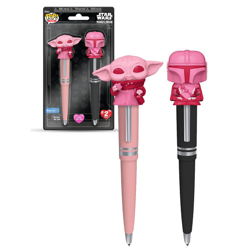 Funko POP! Pens #76460 Star Wars The Mandalorian & Grogu (aka Baby Yoda) 2-Pack (Valentines Day) - Limited Walmart Exclusive - New, Mint Condition