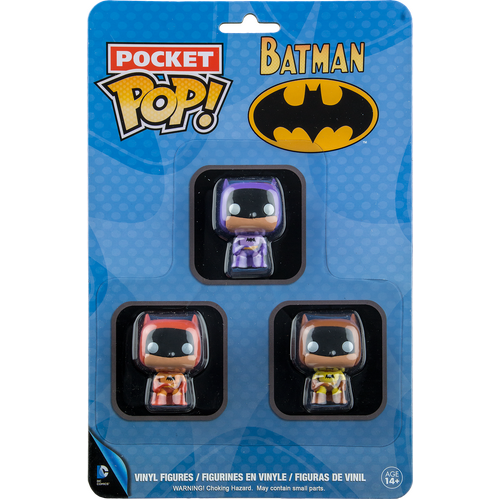 Funko Pocket POP! DC Batman #10559 Batman (Yellow, Purple & Orange) 3-Pack - New, Mint Condition